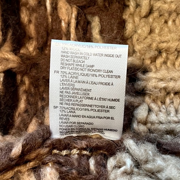 by Anthropologie Brown Striped Geometric Wool Blend Sweater - Picture 11 of 11